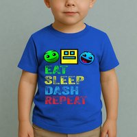 Eat Sleep Dash Repeat Video Game Geometry Toddler T-Shirt