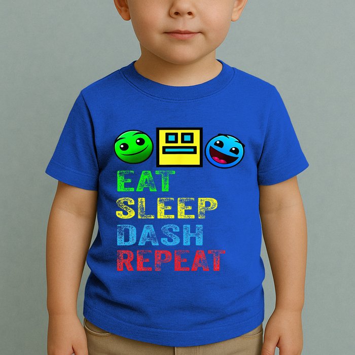 Eat Sleep Dash Repeat Video Game Geometry Toddler T-Shirt