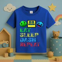 Eat Sleep Dash Repeat Video Game Geometry Toddler T-Shirt