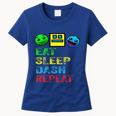 Eat Sleep Dash Repeat Video Game Geometry Womens T-Shirt
