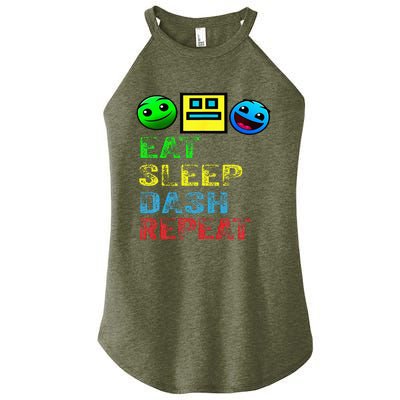 Eat Sleep Dash Repeat Video Game Geometry Women's Perfect Tri Rocker Tank