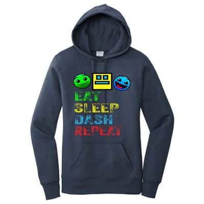 Eat Sleep Dash Repeat Video Game Geometry Women's Pullover Hoodie