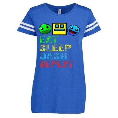 Eat Sleep Dash Repeat Video Game Geometry Enza Ladies Jersey Football T-Shirt