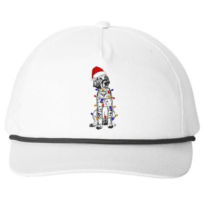 English Setter Dog Christmas Wearing Hat Santa Lights Snapback Five-Panel Rope Hat