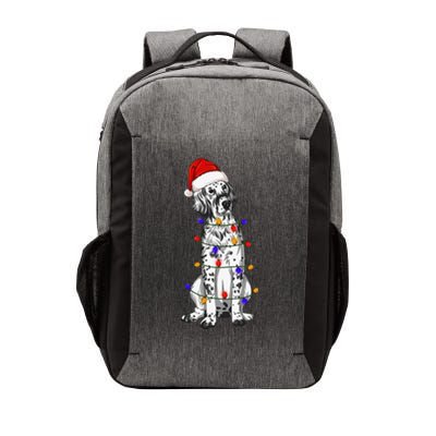 English Setter Dog Christmas Wearing Hat Santa Lights Vector Backpack