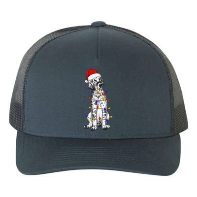 English Setter Dog Christmas Wearing Hat Santa Lights Yupoong Adult 5-Panel Trucker Hat