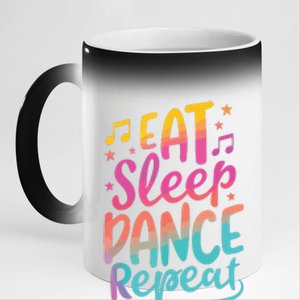 Eat Sleep Dance Repeat Dancing Boy Girl Funny Dancer Gift 11oz Black Color Changing Mug