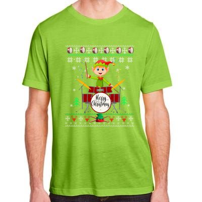 Elf Squad Drummer Ugly Christmas Drums Great Gift Drummer Musical Gift Adult ChromaSoft Performance T-Shirt