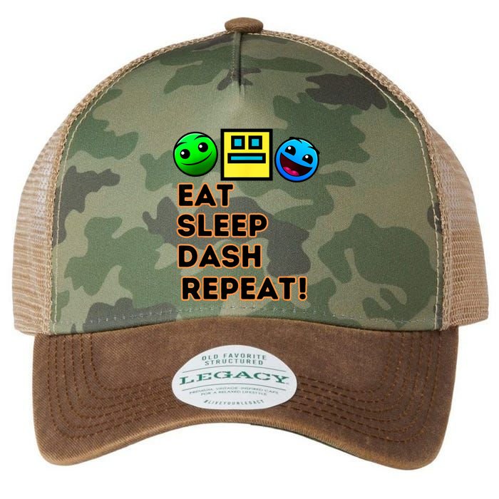 Eat Sleep Dash Repeat Video Game Geometry Video Gamer Legacy Tie Dye Trucker Hat