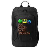 Eat Sleep Dash Repeat Video Game Geometry Video Gamer City Backpack