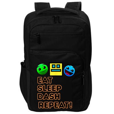 Eat Sleep Dash Repeat Video Game Geometry Video Gamer Impact Tech Backpack