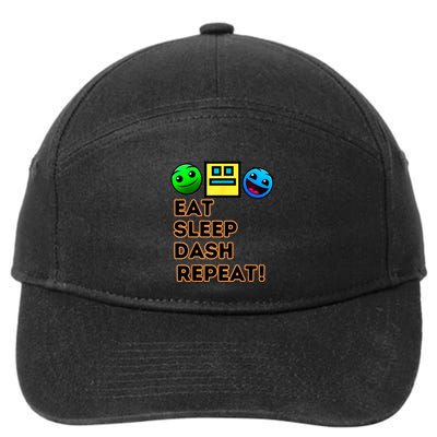 Eat Sleep Dash Repeat Video Game Geometry Video Gamer 7-Panel Snapback Hat