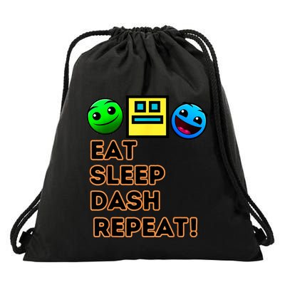 Eat Sleep Dash Repeat Video Game Geometry Video Gamer Drawstring Bag