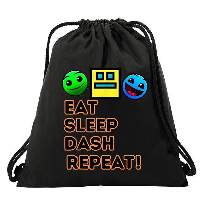 Eat Sleep Dash Repeat Video Game Geometry Video Gamer Drawstring Bag