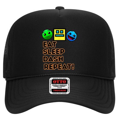 Eat Sleep Dash Repeat Video Game Geometry Video Gamer Trucker Hat
