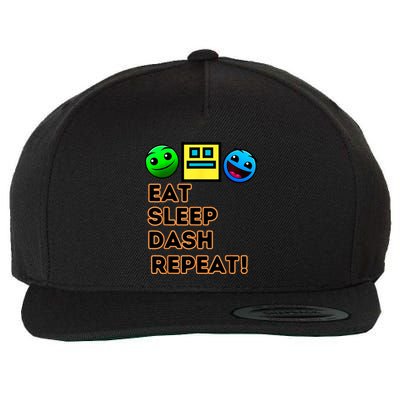 Eat Sleep Dash Repeat Video Game Geometry Video Gamer Wool Snapback Cap