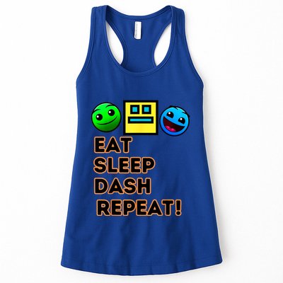 Eat Sleep Dash Repeat Video Game Geometry Video Gamer Womens Tank Top