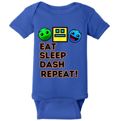 Eat Sleep Dash Repeat Video Game Geometry Video Gamer Baby Bodysuit