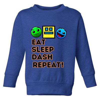 Eat Sleep Dash Repeat Video Game Geometry Video Gamer Toddler Sweatshirt