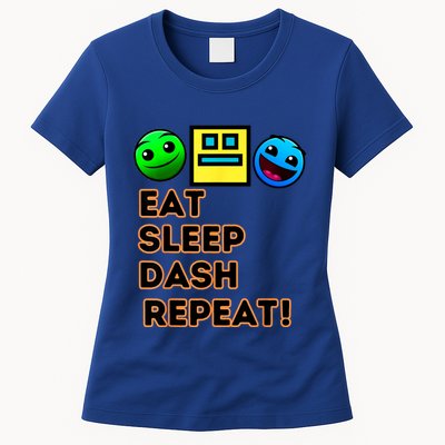 Eat Sleep Dash Repeat Video Game Geometry Video Gamer Womens T-Shirt
