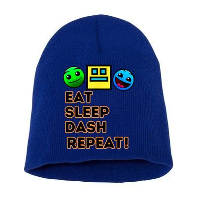 Eat Sleep Dash Repeat Video Game Geometry Video Gamer Short Acrylic Beanie