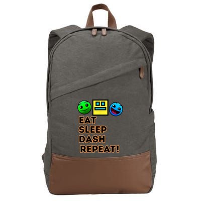 Eat Sleep Dash Repeat Video Game Geometry Video Gamer Cotton Canvas Backpack