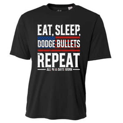 Eat Sleep Dodge Bullets Repeat Military Police Soldier Cooling Performance Crew T-Shirt