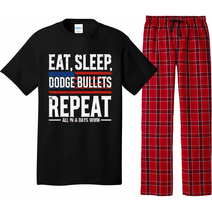 Eat Sleep Dodge Bullets Repeat Military Police Soldier Pajama Set