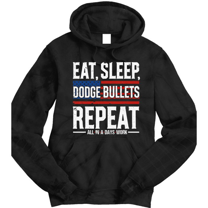 Eat Sleep Dodge Bullets Repeat Military Police Soldier Tie Dye Hoodie