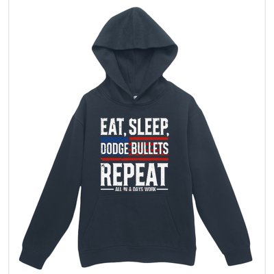 Eat Sleep Dodge Bullets Repeat Military Police Soldier Urban Pullover Hoodie