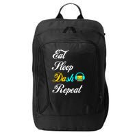 Eat Sleep Dash Repeat Video Game Geometry Video Gamer Gift City Backpack