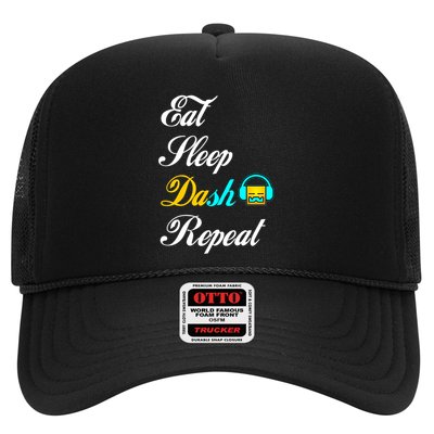 Eat Sleep Dash Repeat Video Game Geometry Video Gamer Gift Trucker Hat