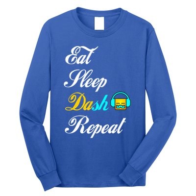 Eat Sleep Dash Repeat Video Game Geometry Video Gamer Gift Long Sleeve Shirt