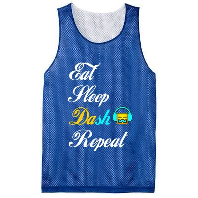 Eat Sleep Dash Repeat Video Game Geometry Video Gamer Gift Mesh Reversible Basketball Jersey Tank