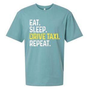 Eat Sleep Drive Taxi Repeat Funny Taxi Driver Cabbie Cab Dad Sueded Cloud Jersey T-Shirt