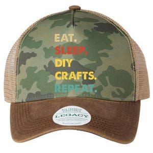 Eat Sleep Diycrafts Repeat Funny Diycrafts Lover Legacy Tie Dye Trucker Hat