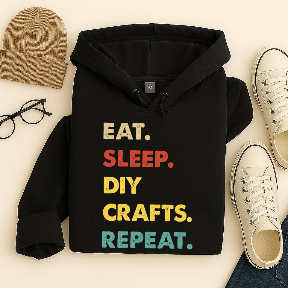 Eat Sleep Diycrafts Repeat Funny Diycrafts Lover Hoodie
