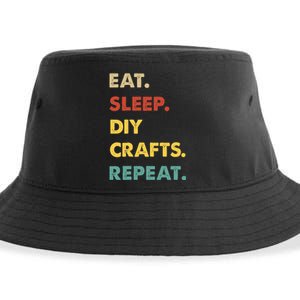 Eat Sleep Diycrafts Repeat Funny Diycrafts Lover Sustainable Bucket Hat