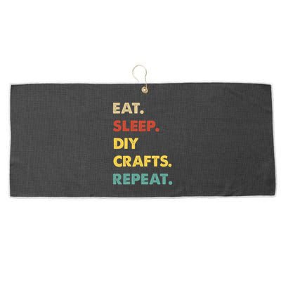 Eat Sleep Diycrafts Repeat Funny Diycrafts Lover Large Microfiber Waffle Golf Towel