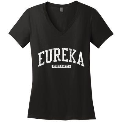 Eureka South Dakota Sd Js03 College University Style Women's V-Neck T-Shirt