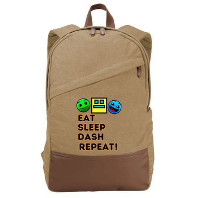 Eat Sleep Dash Repeat Video Game Geometry Cotton Canvas Backpack