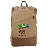 Eat Sleep Dash Repeat Video Game Geometry Cotton Canvas Backpack