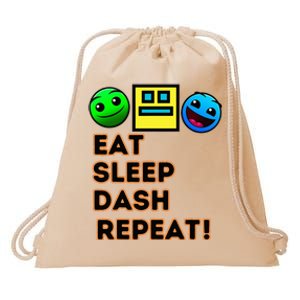 Eat Sleep Dash Repeat Video Game Geometry Drawstring Bag