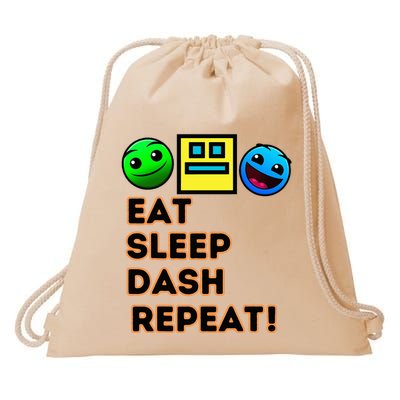 Eat Sleep Dash Repeat Video Game Geometry Drawstring Bag