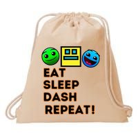 Eat Sleep Dash Repeat Video Game Geometry Drawstring Bag