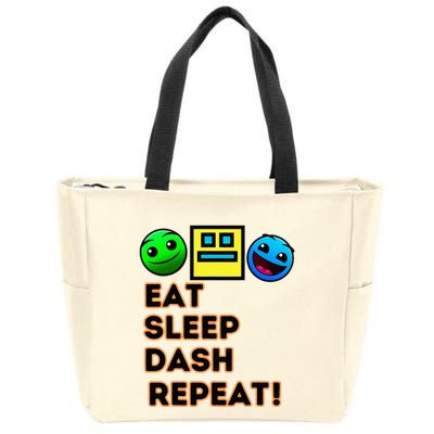 Eat Sleep Dash Repeat Video Game Geometry Zip Tote Bag