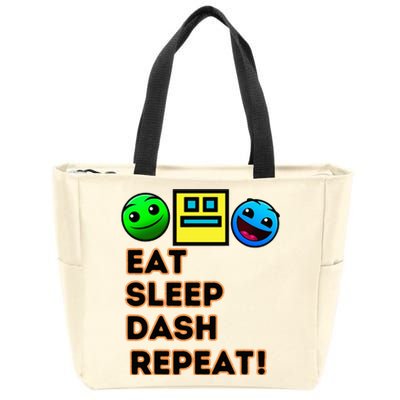 Eat Sleep Dash Repeat Video Game Geometry Zip Tote Bag