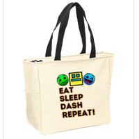 Eat Sleep Dash Repeat Video Game Geometry Zip Tote Bag