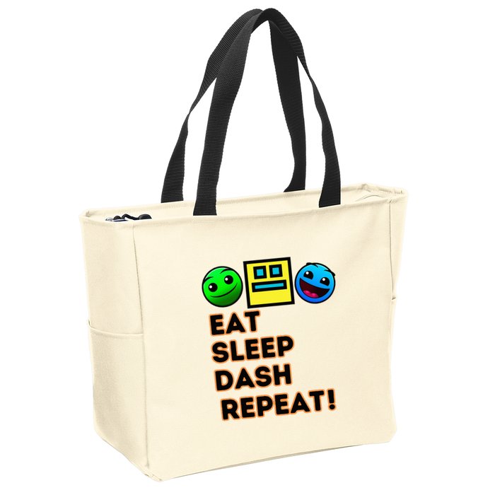 Eat Sleep Dash Repeat Video Game Geometry Zip Tote Bag