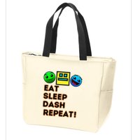 Eat Sleep Dash Repeat Video Game Geometry Zip Tote Bag